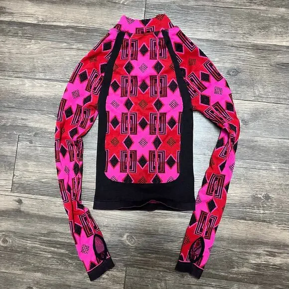 Free People Movement Stars From Mars Pink Geometric Half Zip Base Layer XS/S - Picture 2 of 7